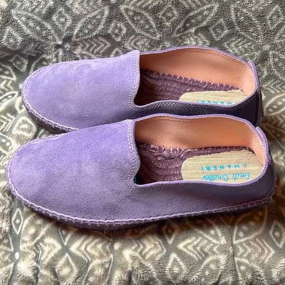 💙NWOT Emile Sindler 39 deep lavender platform leather espadrilles, made in Spain - Picture 3 of 8